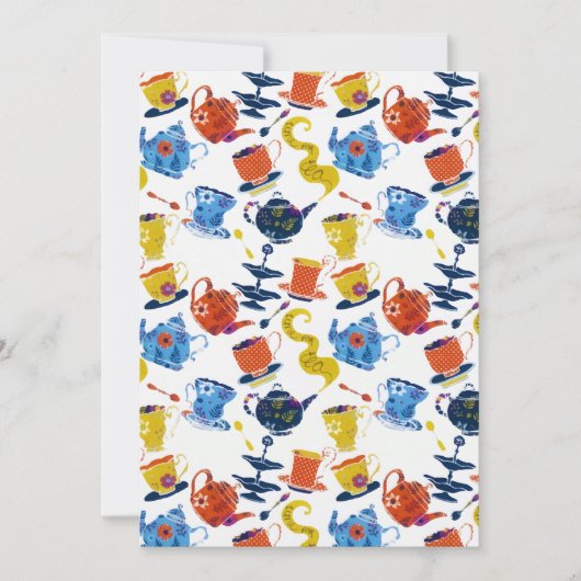 Retro Winter Whimsical Tea Party Aankondiging (Voorkant)