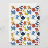 Retro Winter Whimsical Tea Party Aankondiging (Voorkant / Achterkant)