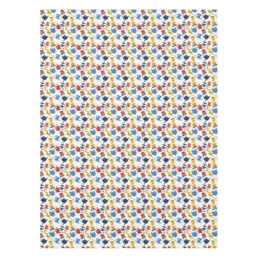 Retro Winter Whimsical Tea Party Tafelkleed (Voorkant)