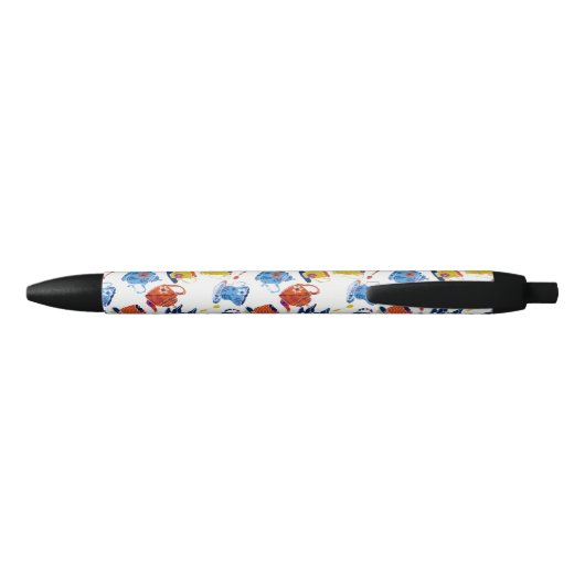  Retro Winter Whimsical Tea Party Zwarte Inkt Pen (Achterkant)