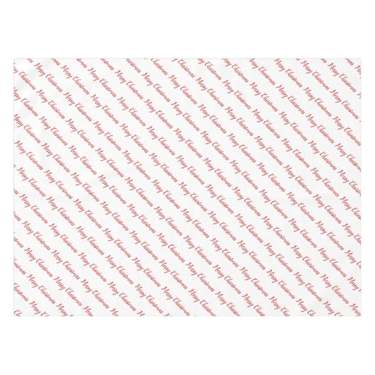 Retro Winter Wit Patroon Vrolijk Kerstfeest Tafelkleed (Voorkant (Horizontaal))