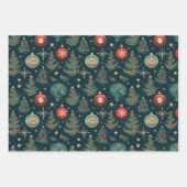 Retro Winter Wonderland kerstboom cadeau Inpakpapier Vel (Voorkant 2)