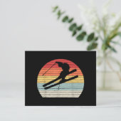  Retro Wintersport Skiën Bedankkaart (Staand voorkant)