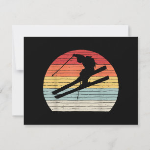  Retro Wintersport Skiën Bedankkaart