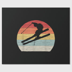 Retro Wintersport Skiën Cadeaupapier