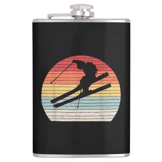  Retro Wintersport Skiën Heupfles (Voorkant)