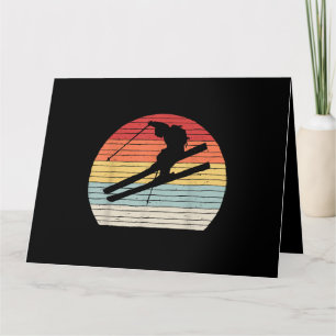 Retro Wintersport Skiën Kaart
