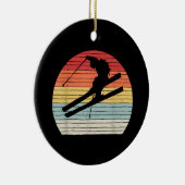 Retro Wintersport Skiën Keramisch Ornament (Rechts)