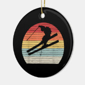 Retro Wintersport Skiën Keramisch Ornament (Links)