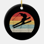 Retro Wintersport Skiën Keramisch Ornament (Achterkant)