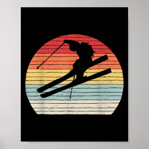 Retro Wintersport Skiën Poster