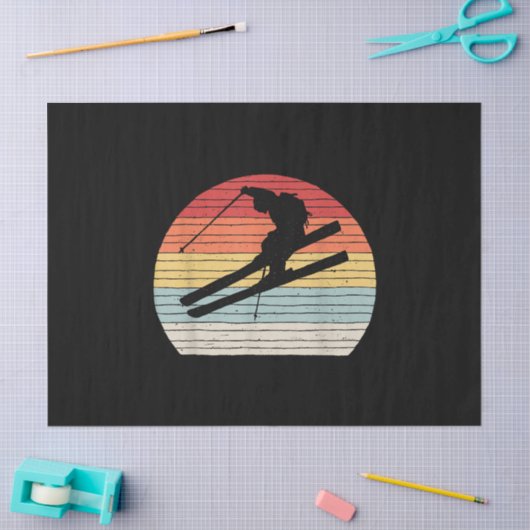  Retro Wintersport Skiën Tissuepapier (Craft)