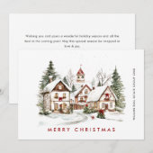  Retro Winterstad Kerstmarkt Bedrijf Feestdagenkaart (Voorkant / Achterkant)