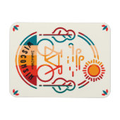 Retro Wisconsin Fietsroute Magneet (Horizontaal)