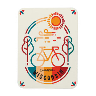 Retro Wisconsin Fietsroute Magneet