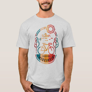 Retro Wisconsin Fietsroute T-shirt