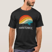 Retro Wisconsin Manitowoc Skyline  Urban Sk T-shirt (Voorkant)