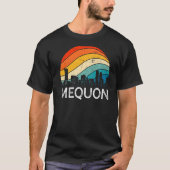Retro Wisconsin Mequon Skyline  Urban Skysc T-shirt (Voorkant)