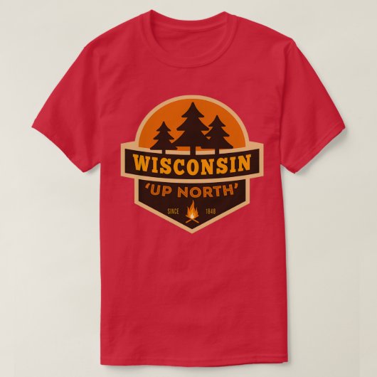 Retro Wisconsin Up North T-shirt (Design voorkant)