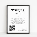 Retro Wishing Well Honeymoon Fund Trouwbord Poster<br><div class="desc">Dit coole poster zou een geweldige aanvulling zijn op je trouwspullen! Voeg je eigen gegevens eenvoudig toe door op de optie 'personaliseren' te klikken.</div>