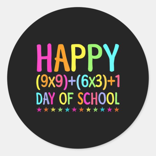 Retro Wiskunde Formule 100 dagen schoolleraar jong Ronde Sticker (Voorkant)