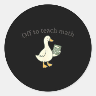 Retro wiskundeleerkracht Gans Wiskundeleraar Ronde Sticker