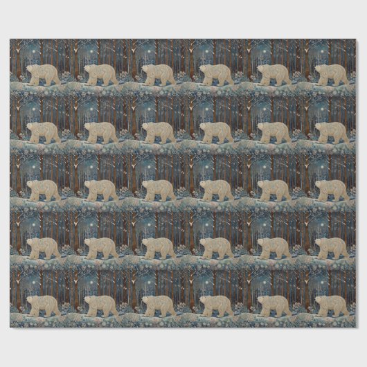 Retro wit beer boho winterbos cadeaupapier (Vlak)