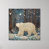 Retro wit beer boho winterbos canvas afdruk (Voorkant)