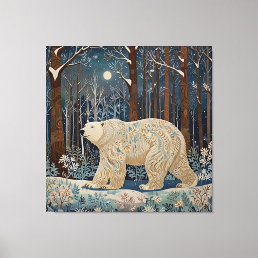 Retro wit beer boho winterbos canvas afdruk (Voorkant)