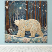 Retro wit beer boho winterbos canvas afdruk (Insitu (Houten vloer))