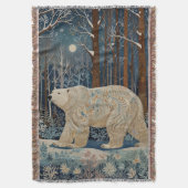Retro wit beer boho winterbos deken (Voorkant Verticaal)
