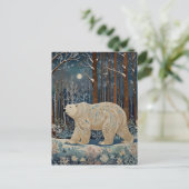 Retro wit beer boho winterbos feestdagenkaart (Staand voorkant)