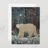 Retro wit beer boho winterbos feestdagenkaart (Voorkant / Achterkant)