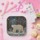 Retro wit beer boho winterbos papieren bordje (Feest)