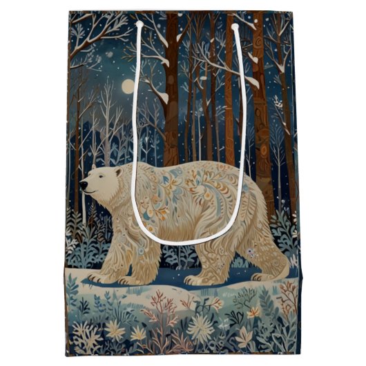 Retro wit beer boho winterbos personaliseren medium cadeauzakje (Achterkant)