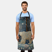 Retro wit beer boho winterbos schort (Gedragen)