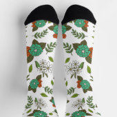 Retro wit en groen bloemmotief sokken (Top)