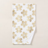 Retro Wit Goud Daisy Bloemen Bad Handdoek (Handdoek)