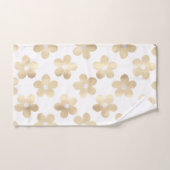 Retro Wit Goud Daisy Bloemen Bad Handdoek (Handdoek)