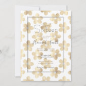 Retro Wit Goud Daisy Bloemen Kaart (Voorkant)
