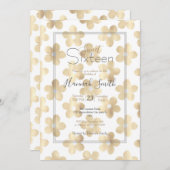 Retro Wit Goud Daisy Bloemen Kaart (Voorkant / Achterkant)