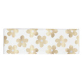 Retro Wit Goud Daisy Bloemen Naambadge (Voorkant)