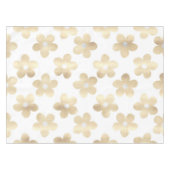 Retro Wit Goud Daisy Bloemen Tafelkleed (Voorkant (Horizontaal))