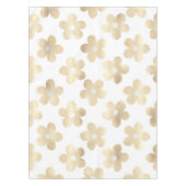 Retro Wit Goud Daisy Bloemen Tafelkleed (Voorkant)