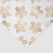 Retro Wit Goud Daisy Bloemen Tissuepapier (Detail)