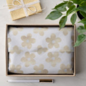 Retro Wit Goud Daisy Bloemen Tissuepapier (Geschenk)