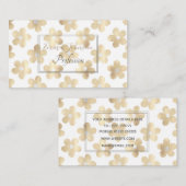 Retro Wit Goud Daisy Bloemen Visitekaartje (Voorkant / Achterkant)