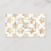 Retro Wit Goud Daisy Bloemen Visitekaartje (Voorkant)