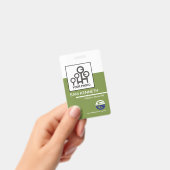 Retro Wit Groen Kolom Medewerker ID Badge (Handheld)