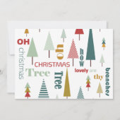 Retro Wit Kleurrijk Oh Kerstboom Fotokaart Kaart (Achterkant)
